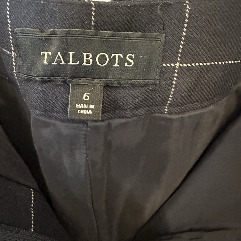Talbots Women's Wool Blend Pants Black Window Pane Slacks Trousers Lined Size 6 - Picture 12 of 12